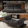 2-Piece Yarn-Dyed Fabric and Faux Leather Reclining Sectional Sofa