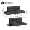 2-Piece Yarn-Dyed Fabric and Faux Leather Reclining Sectional Sofa