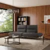 2-Piece Yarn-Dyed Fabric and Faux Leather Reclining Sectional Sofa