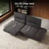 2-Piece Yarn-Dyed Fabric and Faux Leather Reclining Sectional Sofa