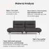 2-Piece Yarn-Dyed Fabric and Faux Leather Reclining Sectional Sofa
