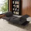 2-Piece Yarn-Dyed Fabric and Faux Leather Reclining Sectional Sofa
