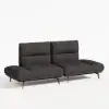2-Piece Yarn-Dyed Fabric and Faux Leather Reclining Sectional Sofa