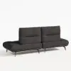 2-Piece Yarn-Dyed Fabric and Faux Leather Reclining Sectional Sofa