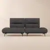 2-Piece Yarn-Dyed Fabric and Faux Leather Reclining Sectional Sofa