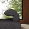 136" Yarn-Dyed Fabric and Faux Leather Reclining Sofa with Metal Legs