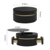 32" Fluted Lift-Top Round Coffee Table with 2 Drawers – Black