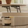 32" Fluted Lift-Top Round Coffee Table with 2 Drawers – Whitewash