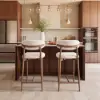 Modern Walnut Boucle Bar Stool with Wooden Legs, 1 Piece