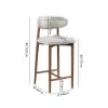 Modern Walnut Boucle Bar Stool with Wooden Legs, 1 Piece