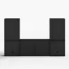 Arune 126" Arched Glass Door 3-Piece Entertainment Center with Bookshelf