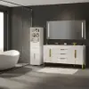 Aro 150cm Double Bathroom Vanity & 149cm Bathroom Storage Cabinet Set
