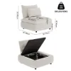 2-Piece Oatmeal Chenille Modular Sectional Sofa with Hidden Storage