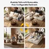 2-Piece Oatmeal Chenille Modular Sectional Sofa with Hidden Storage