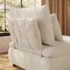 2-Piece Oatmeal Chenille Modular Sectional Sofa with Hidden Storage