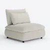 2-Piece Oatmeal Chenille Modular Sectional Sofa with Hidden Storage