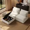 3-Piece Chenille Modular Sectional Sofa with Hidden Storage