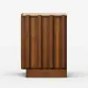 Aura Walnut Ash Wood LED Nightstand with Charging Station, Set of 2