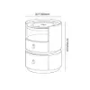 Modern Black Saddle Leather LED Nightstand with Wireless Charging, Set of 2