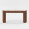 Aura 60" Ash Wood Fluted Walnut Console Table With Sintered Stone Top