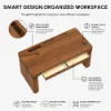Aura 63" Walnut Fluted Electric Adjustable Standing Desk
