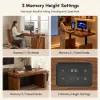 Aura 63" Walnut Fluted Electric Adjustable Standing Desk