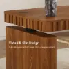 Aura 63" Walnut Fluted Electric Adjustable Standing Desk