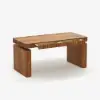 Aura 63" Walnut Fluted Electric Adjustable Standing Desk
