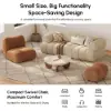 Set of 17" Performance Boucle Upholstered Curved Slipper Accent Chair and Ottoman