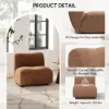 Set of 17" Performance Boucle Upholstered Curved Slipper Accent Chair and Ottoman