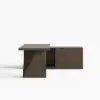 Modern 1803 mm L-Shaped Smoked Brown Executive Desk with Right Hand Return