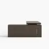 Modern 1803 mm L-Shaped Smoked Brown Executive Desk with Right Hand Return