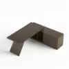 Modern 1803 mm L-Shaped Smoked Brown Executive Desk with Right Hand Return