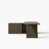 Modern 71" L-Shaped Smoked Brown Executive Desk with Left-Side Cabinet