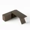 Modern 71" L-Shaped Smoked Brown Executive Desk with Left-Side Cabinet