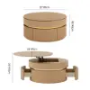 32" Fluted Lift-Top Round Coffee Table with 2 Drawers – Natural