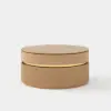 32" Fluted Lift-Top Round Coffee Table with 2 Drawers – Natural
