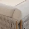 4-Piece Outdoor Teak & Aluminium Sectional Sofa Set with Chaise for 4 in Light Gray