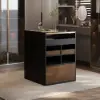 Saddle Leather 7-Dresser Walk-In Closet Island with Light & Jewelry Display – AUD-H2839
