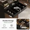 Saddle Leather 7-Dresser Walk-In Closet Island with Light & Jewelry Display – AUD-H2839