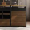 Saddle Leather 7-Dresser Walk-In Closet Island with Light & Jewelry Display – AUD-H2839