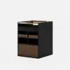 Saddle Leather 7-Dresser Walk-In Closet Island with Light & Jewelry Display – AUD-H2839