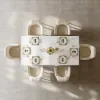 Dining Set 71" Modern Rectangle Sintered Stone Dining Table with 6 Chairs
