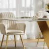 Dining Set 71" Modern Rectangle Sintered Stone Dining Table with 6 Chairs