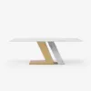 Dining Set 71" Modern Rectangle Sintered Stone Dining Table with 6 Chairs