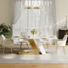 Dining Set 79" Modern Rectangle Sintered Stone Dining Table with 6 Chairs