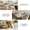 Dining Set 79" Modern Rectangle Sintered Stone Dining Table with 6 Chairs