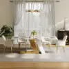 Dining Set 87" Modern Rectangle Sintered Stone Dining Table with 8 Chairs