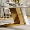 Dining Set 87" Modern Rectangle Sintered Stone Dining Table with 8 Chairs