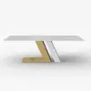 Dining Set 87" Modern Rectangle Sintered Stone Dining Table with 8 Chairs